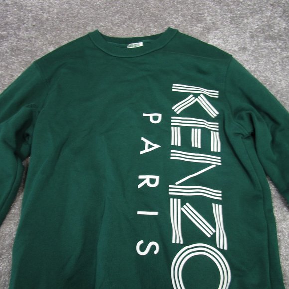 Kenzo Paris Sweater Womens Size Small Green Logo Pullover - Picture 2 of 11